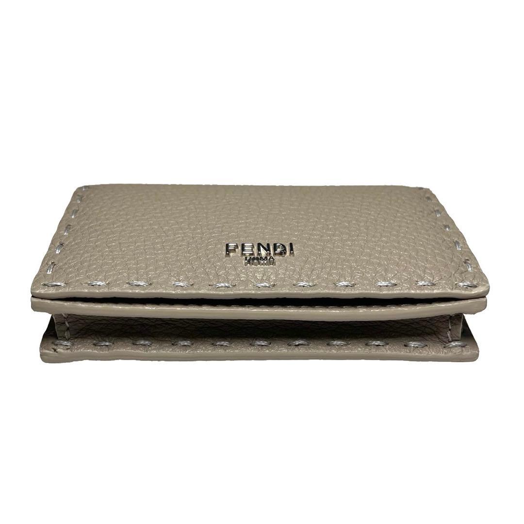 極美品 FENDI 名刺入れ カードケース グレージュ a668