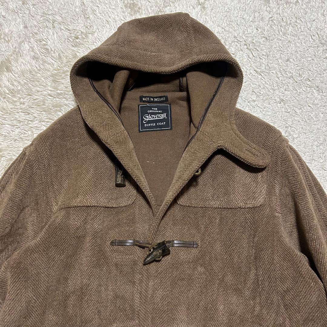 グローバーオール キングストン ヘリンボーン ダッフルコート 茶系 XL相当