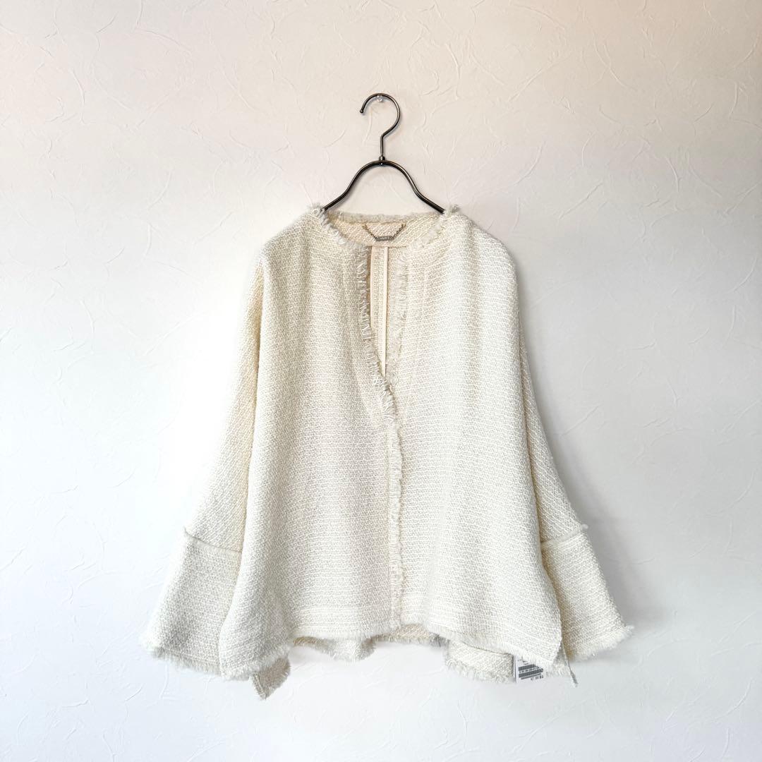 IENA 新品タグ付 定価2.8万円／ツイードボックスプルオーバー アイボリー