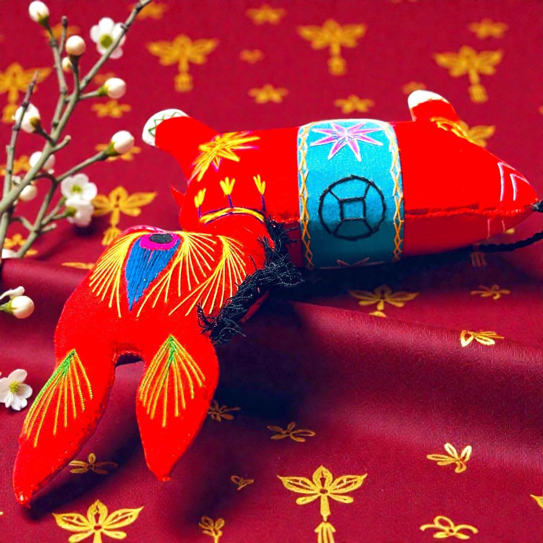 昭和期の中国民間玩具・陝西省西安 毛馿（馬/赤）郷土玩具　午年　干支飾り