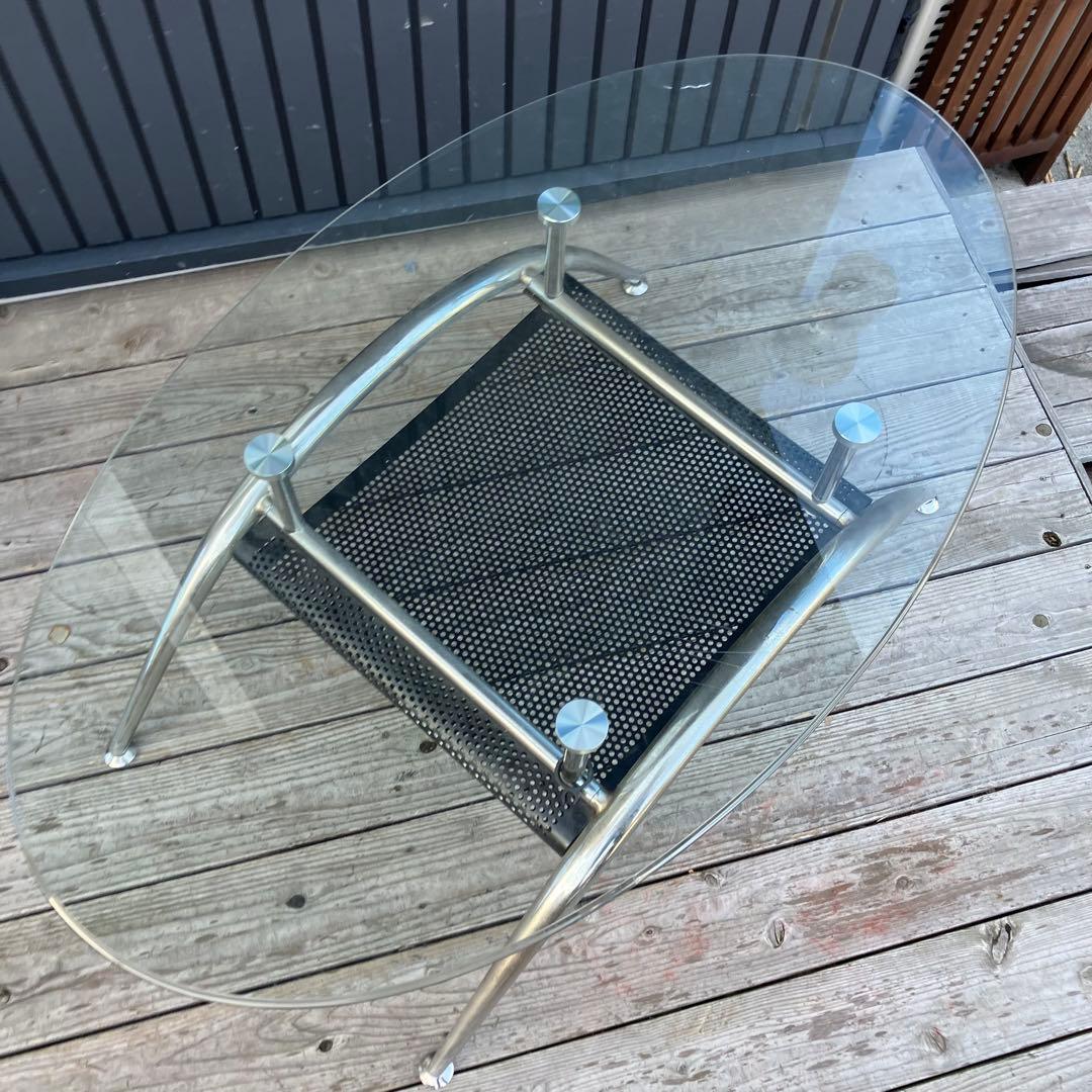 北欧レトロ ミッドセンチュリー アイアンフレームセンターテーブル ガラステーブル