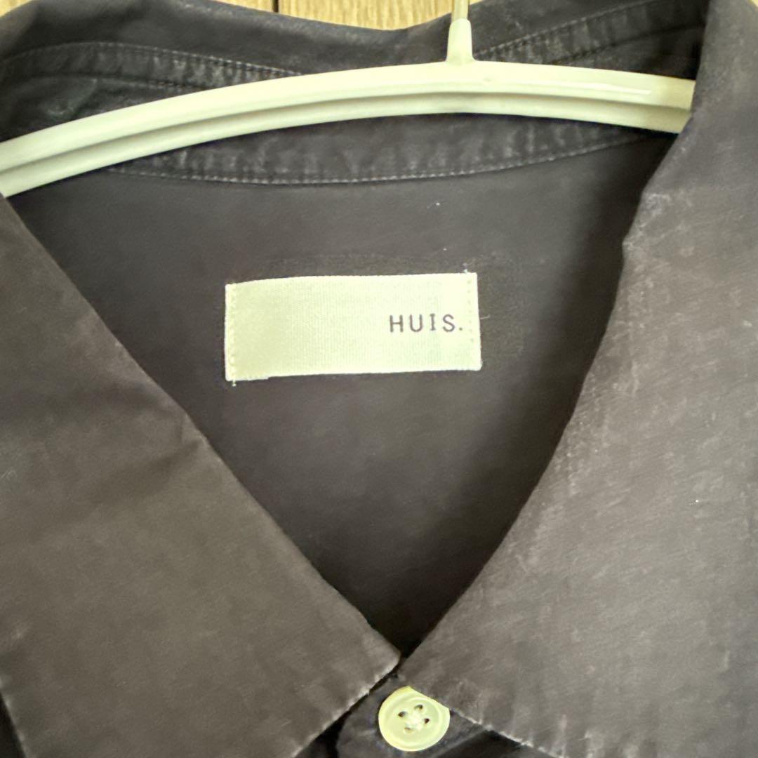 HUIS ハウス　タイプライタークロスビックシャツ　ネイビー　フリー　遠州織物