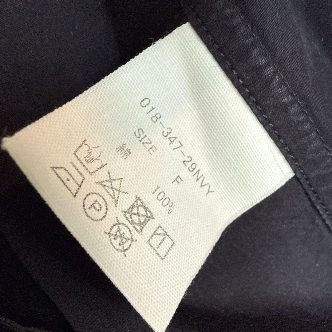 HUIS ハウス　タイプライタークロスビックシャツ　ネイビー　フリー　遠州織物