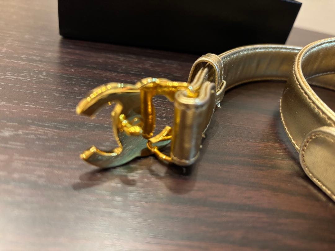 CHANEL レア　ゴールド レザー ベルト♡美品