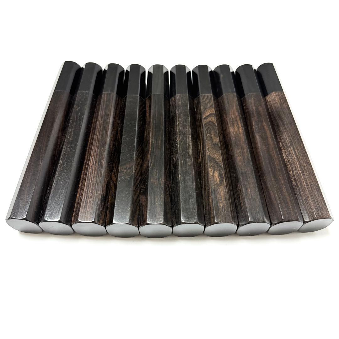 10本セット 黒水牛角 柳刃270 黒檀八角柄 柳刃9寸 包丁の柄 ハンドル