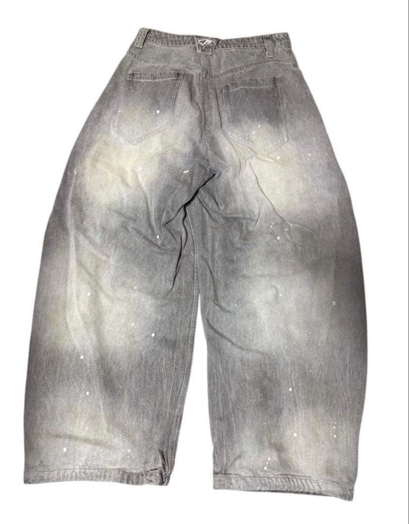 peoplesense ピーポーセンス　ペイントデニム　 ワイドパンツ　Ｌサイズ