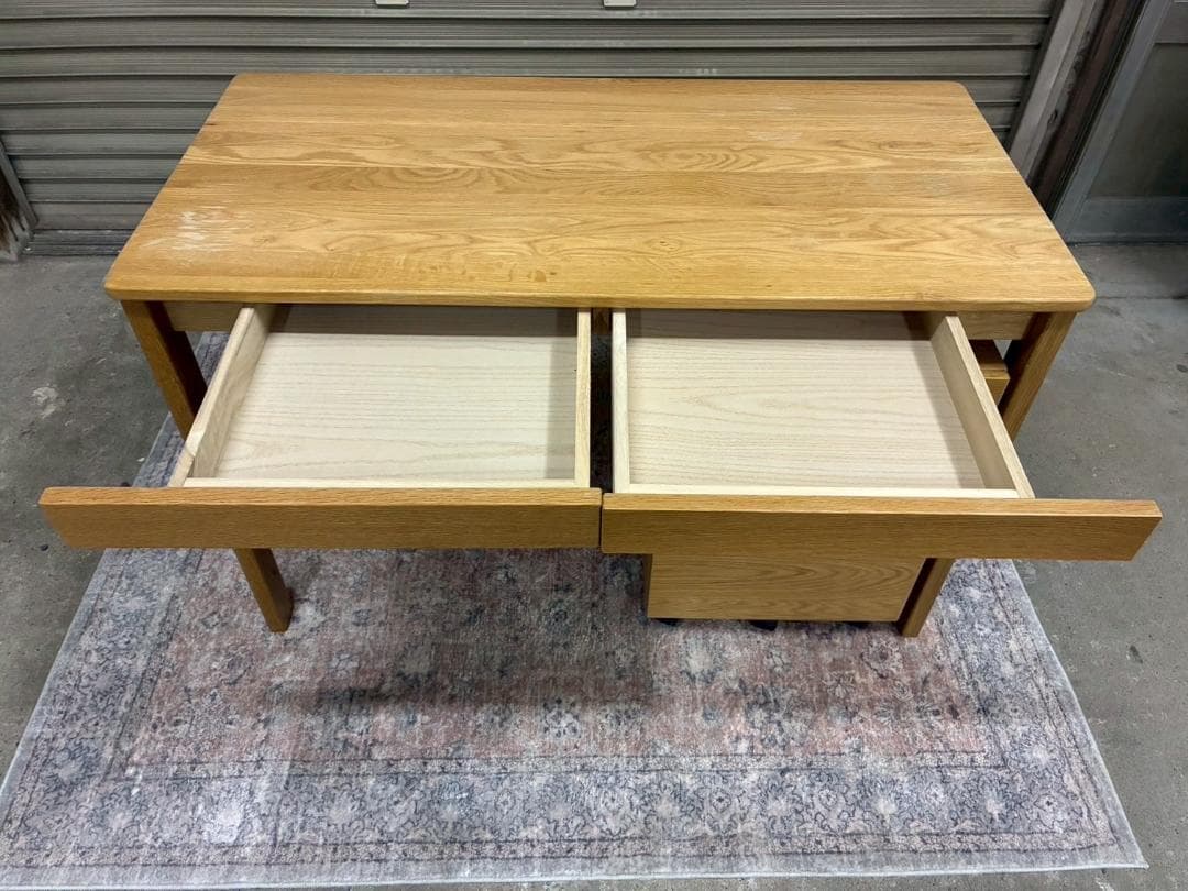 廃盤品 無印良品 オーク無垢材 デスク キャビネット セット