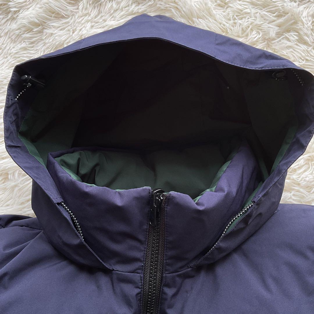 美品✨FTC 700FP ダウンジャケット　ボーダー柄　リバーシブル　L 紺×緑