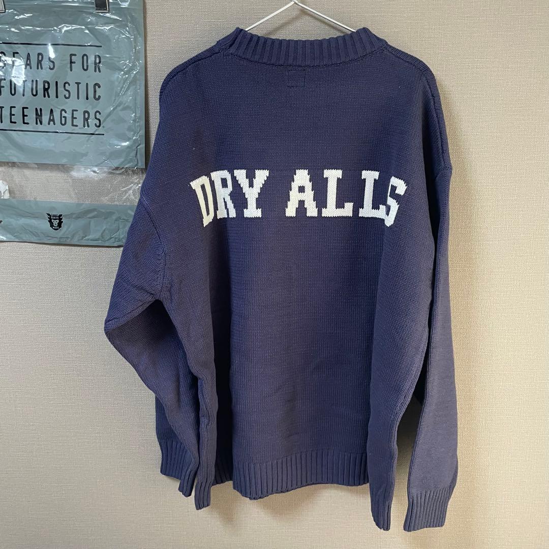 HUMAN MADE 犬刺繍 ニットセーター ネイビー　ドッグ　ダックスフンド