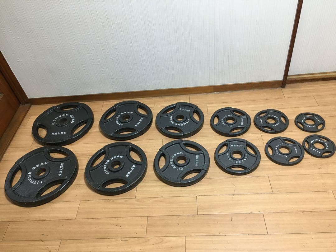 FITNESS GEAR オリンピック プレートセット穴径50mm 計107Kg