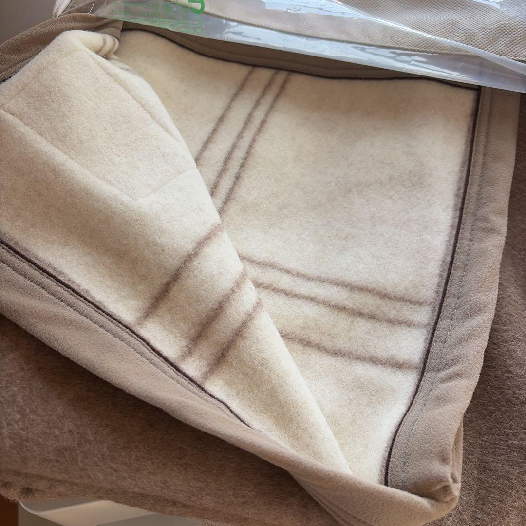 大阪西川 Star カシミヤ ウール ブラウン毛布