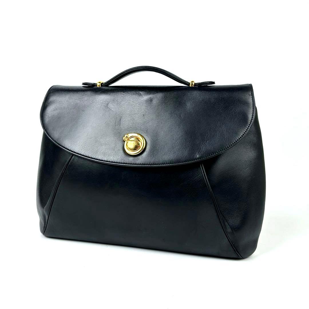 美品 カルティエ パンテール ビジネスバッグ ゴールド金具 フォーマル レザー