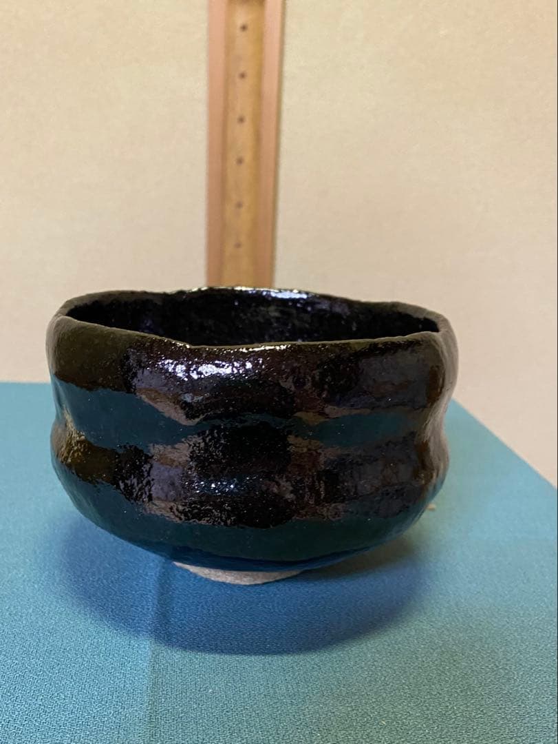 【本日限定】茶道具/黒茶碗　小川長楽 『黒 松声』 鵬雲斎書付 共箱