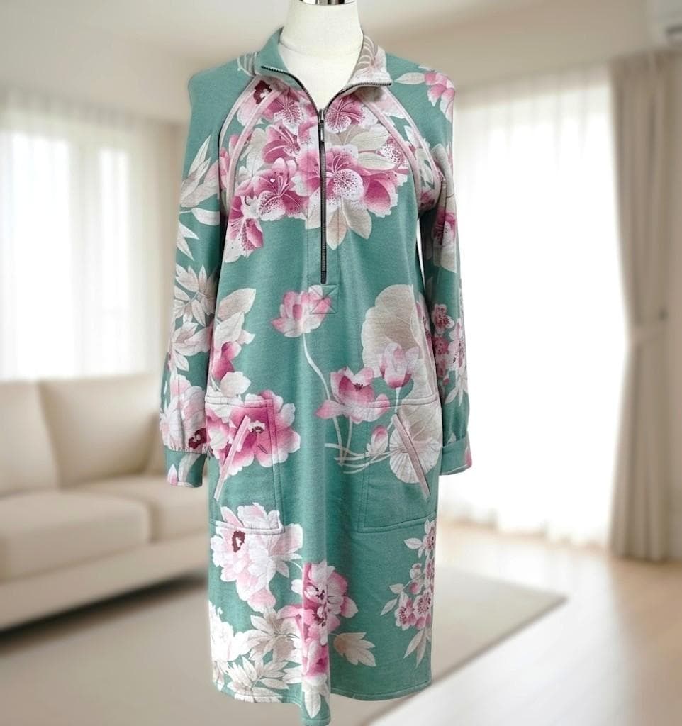 新品　大きいサイズ　レオナール　ワンピース　ライン 両面着用　40～42