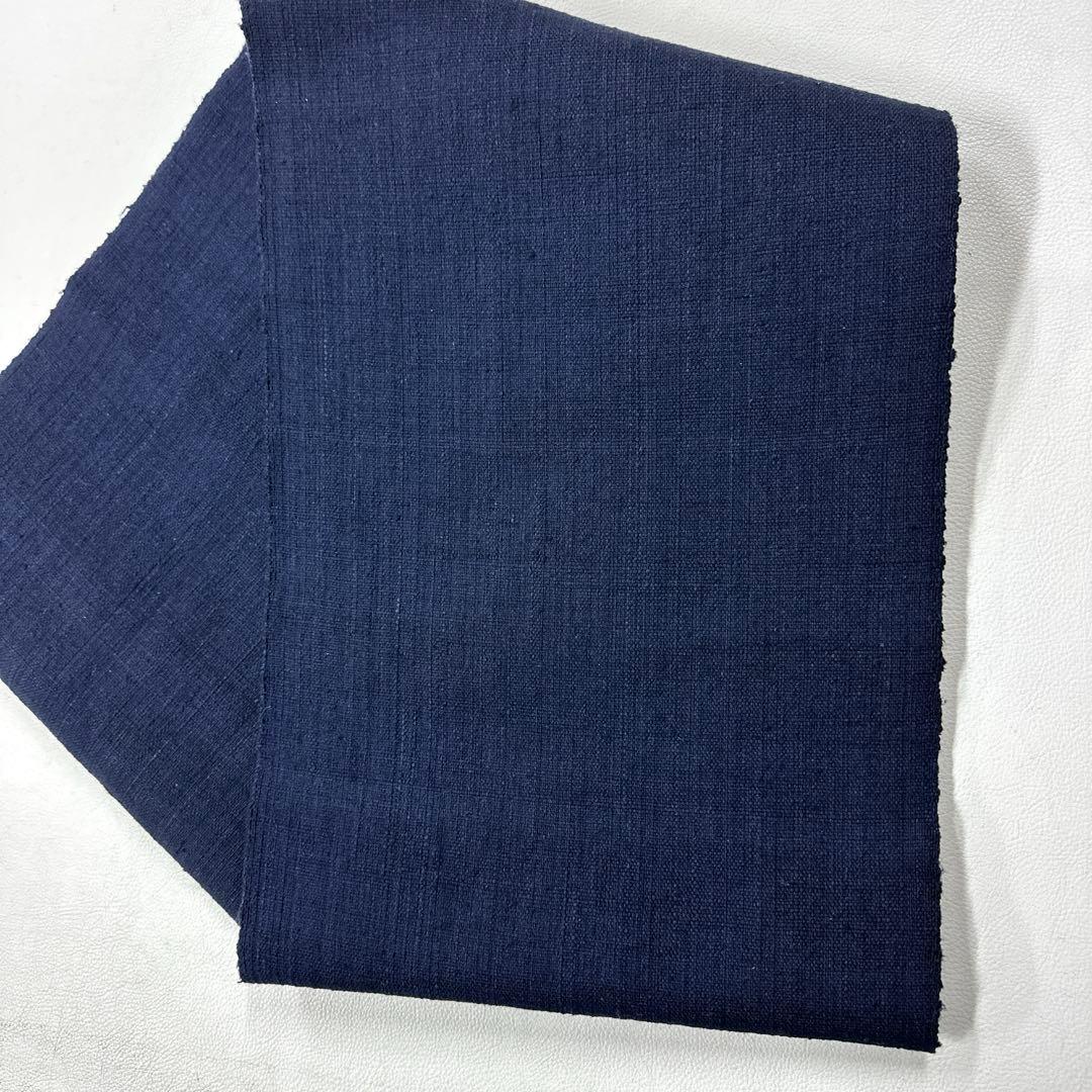 専用帯5090 ●渡文織物謹製 高級 正絹 落款 真綿紬 松葉仕立て名古屋帯無地