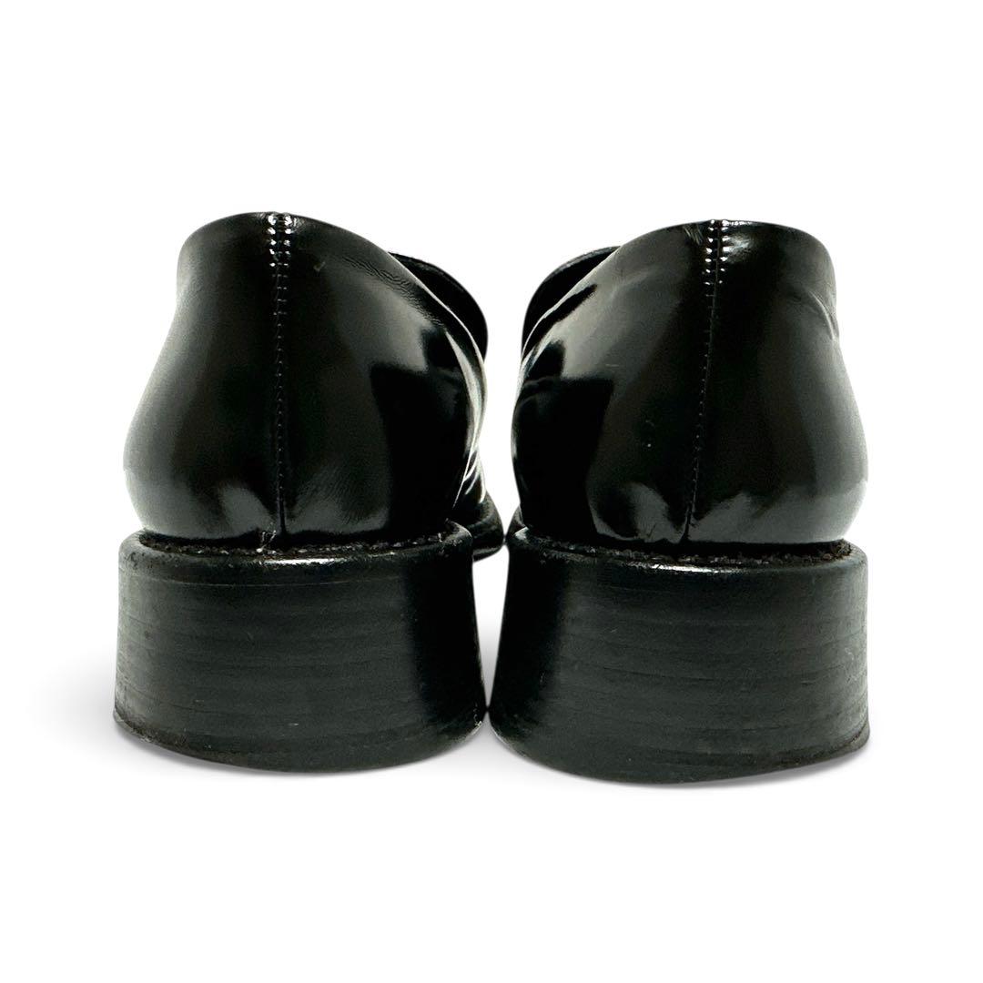 美品✨PRADA プラダ 36/約23.5㎝ ローファー レザー ヒール 黒
