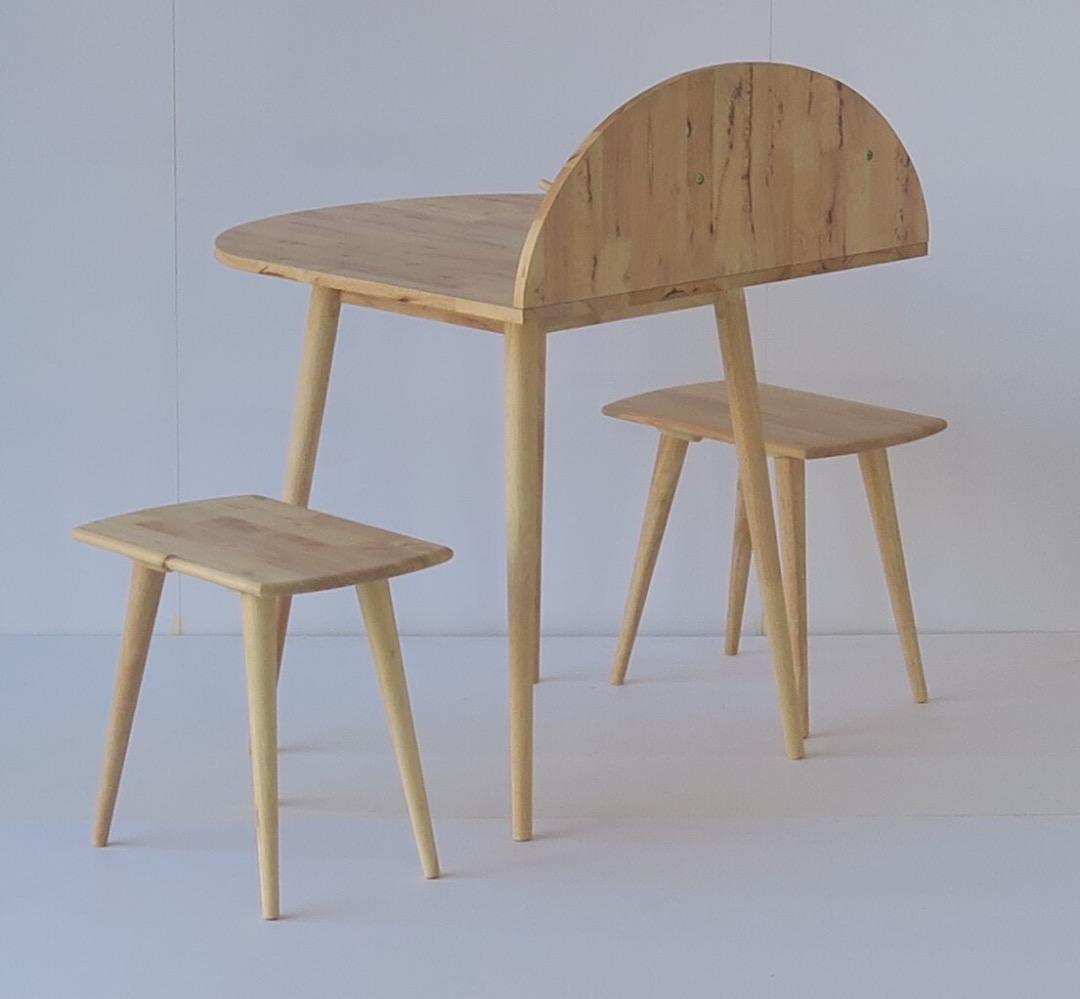 カウンターテーブル 3点セット 天然木 ナチュラル チェア テーブル