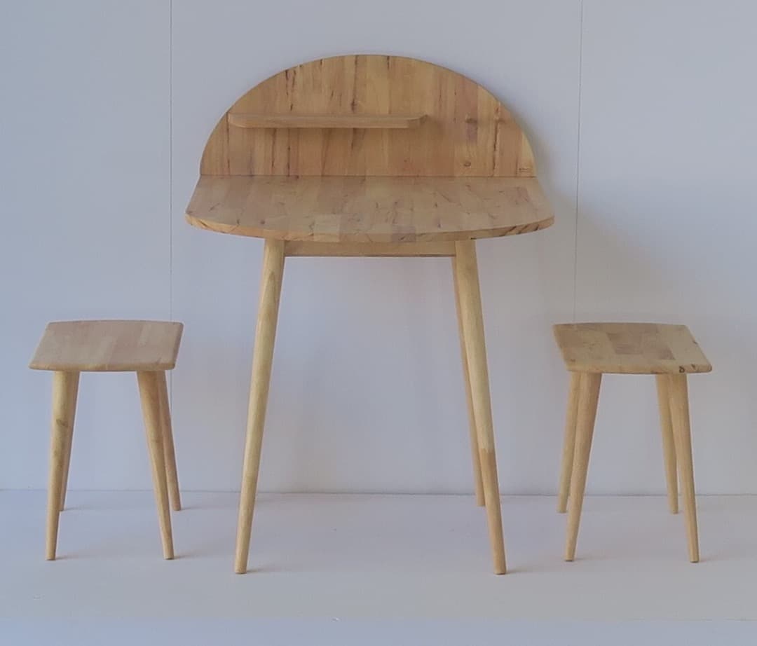 カウンターテーブル 3点セット 天然木 ナチュラル チェア テーブル