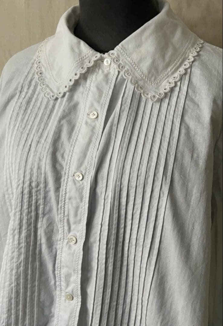 アンティーク　フランス　ブラウス　1920s スカラップ　レースブラウス