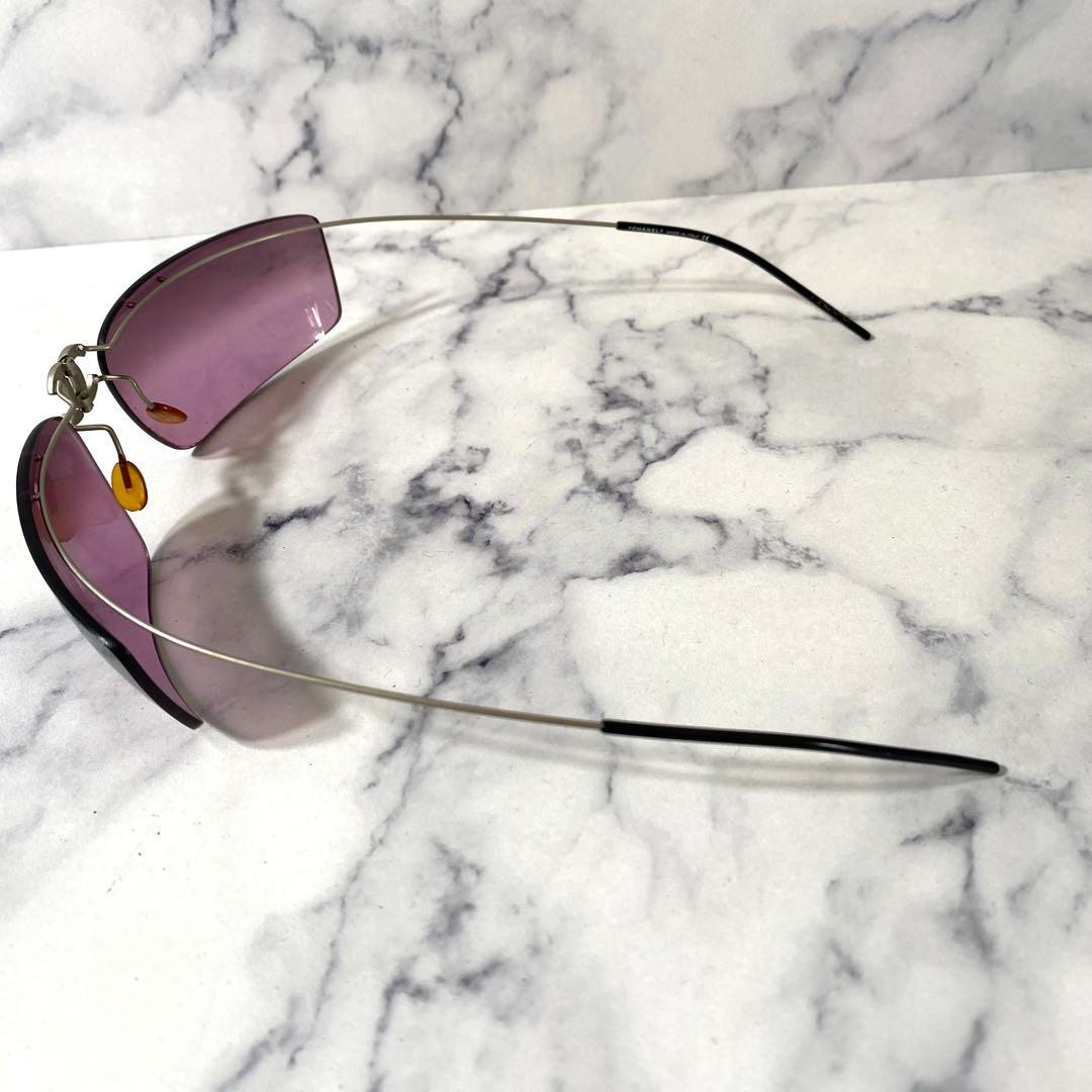 CHANEL シャネル　サングラス　リムレス　ココマーク　パープル　4032