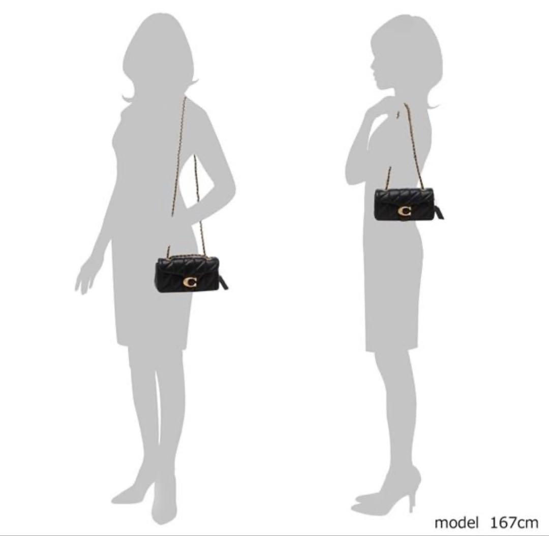 COACH タビー 20 キルティング ショルダーバッグ　ブラック　ゴールド金具