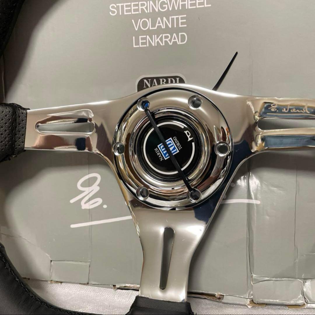 24★NARDI ステアリングD型　14インチ　350mm シルバースポーク