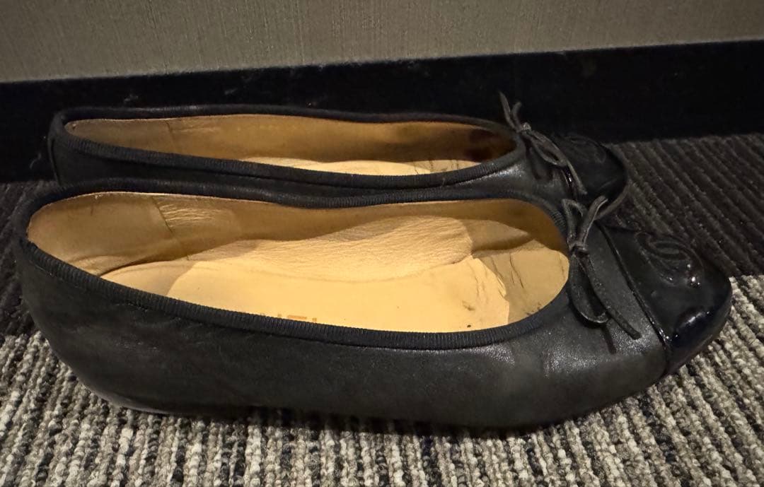 CHANEL シャネル フラットシューズ 37ブラック