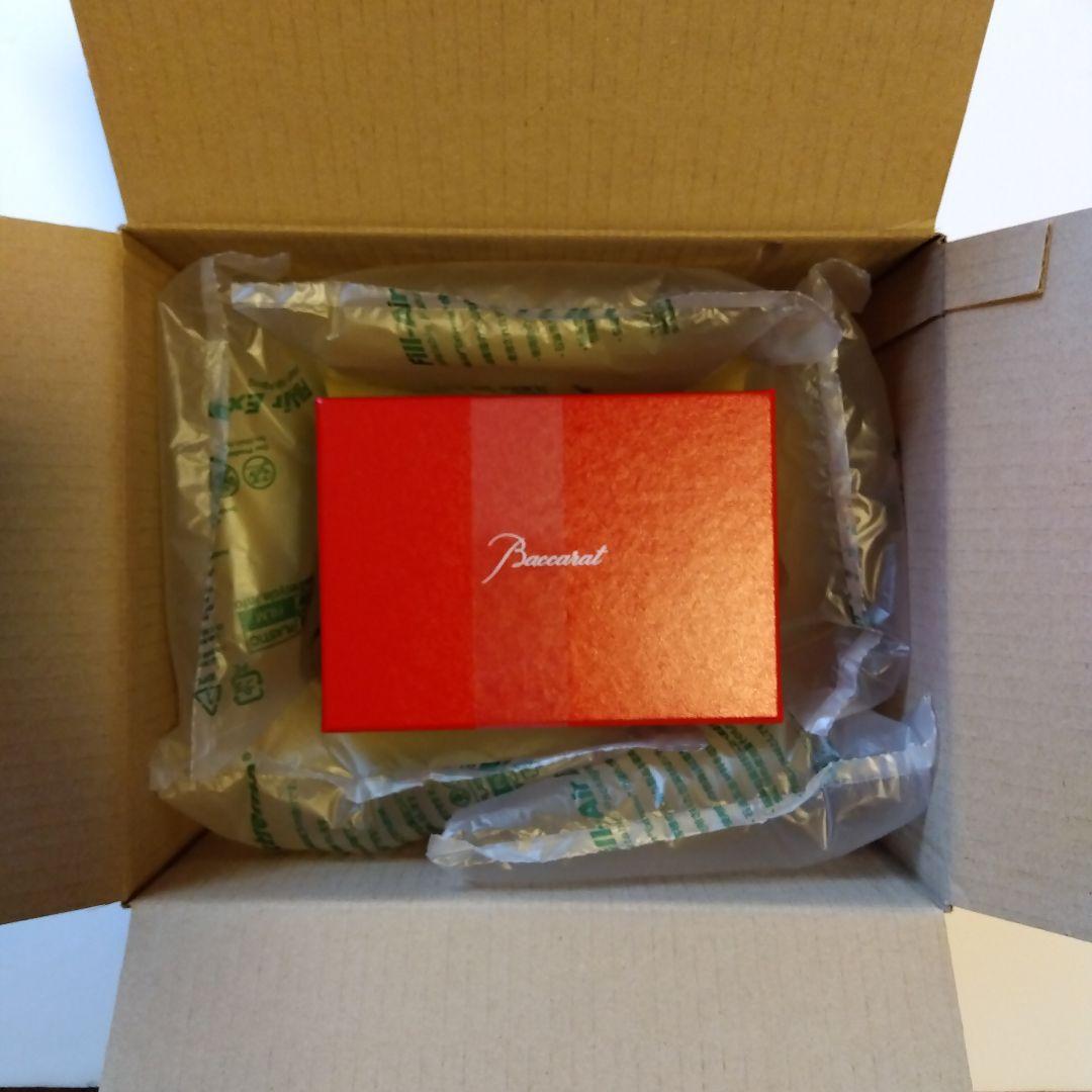 【ちょこ様】Baccarat クリスタル 招き猫 レッドオクトゴン 約10cm