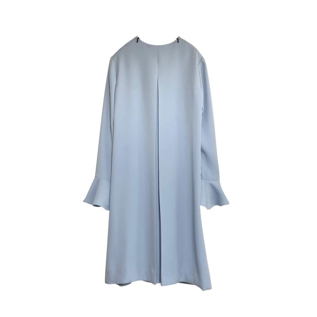 未使用級✨ ヨーコチャン フレアスリーブバックプリーツドレス ワンピース ブルー