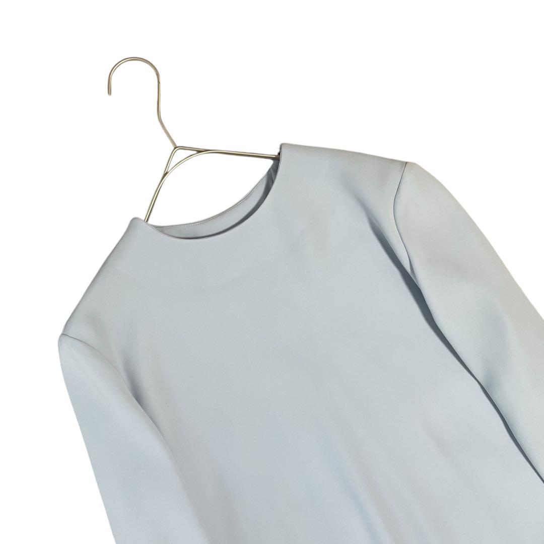 未使用級✨ ヨーコチャン フレアスリーブバックプリーツドレス ワンピース ブルー