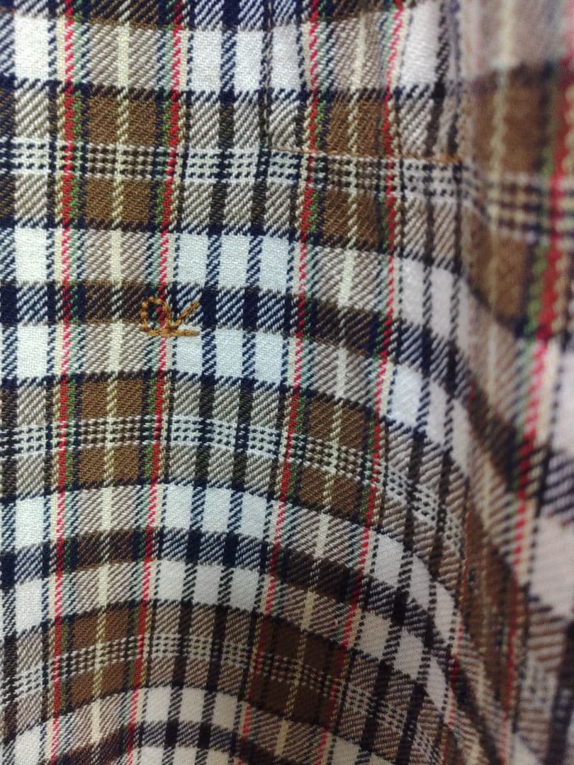 45R インドネルのフリルプルシャツサイズ３ 茶と黒チェック