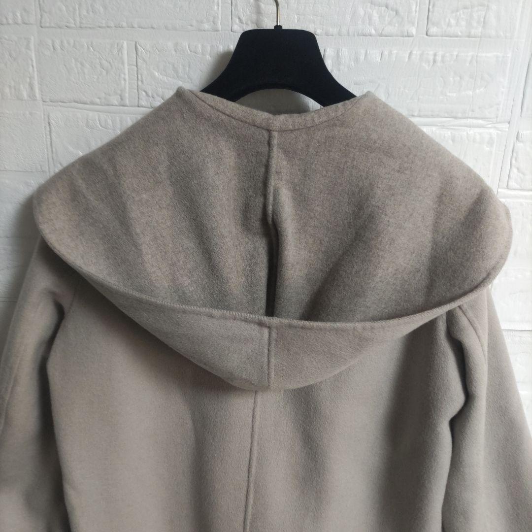 23区　ウールアンゴラ フーデットリバーコート ショート