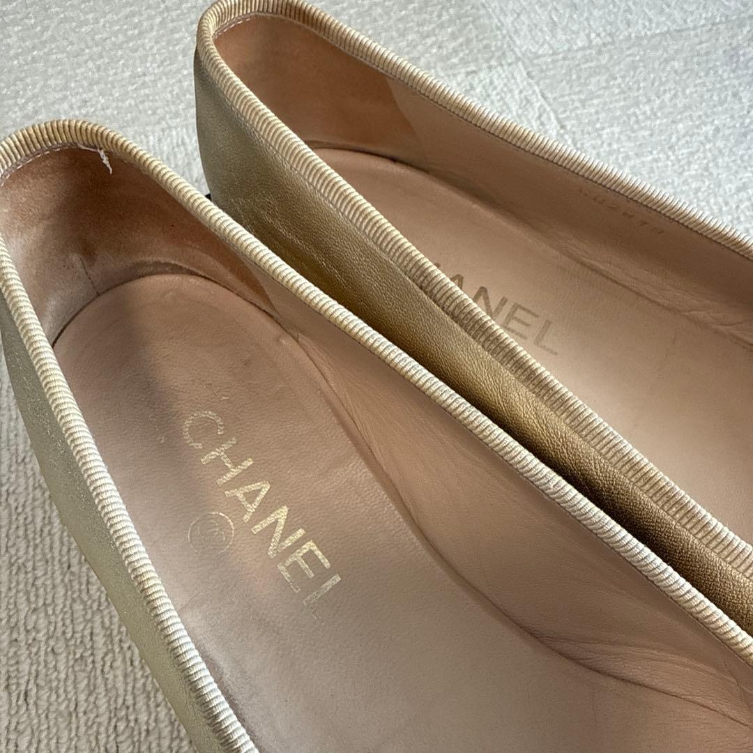 CHANEL バレリーナシューズ ゴールド　39
