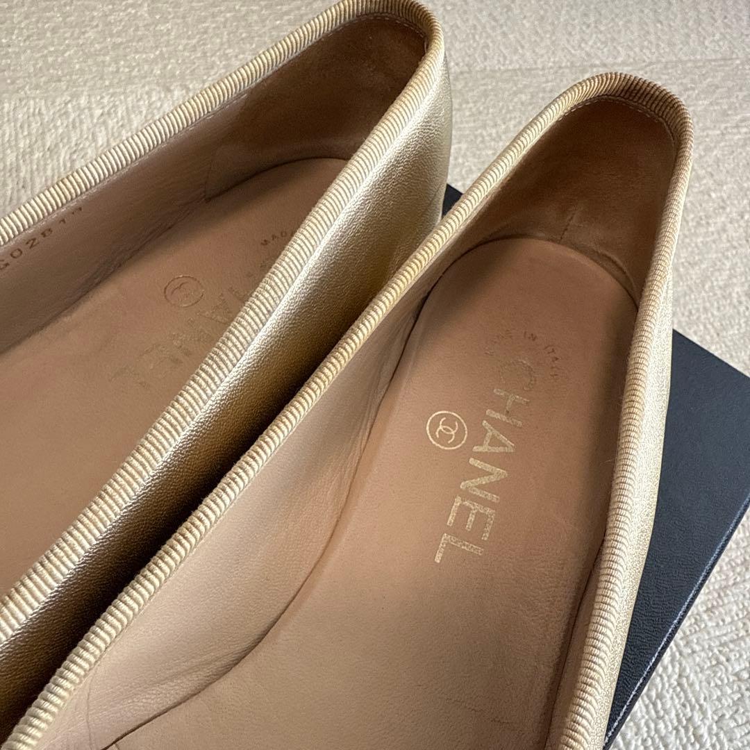 CHANEL バレリーナシューズ ゴールド　39