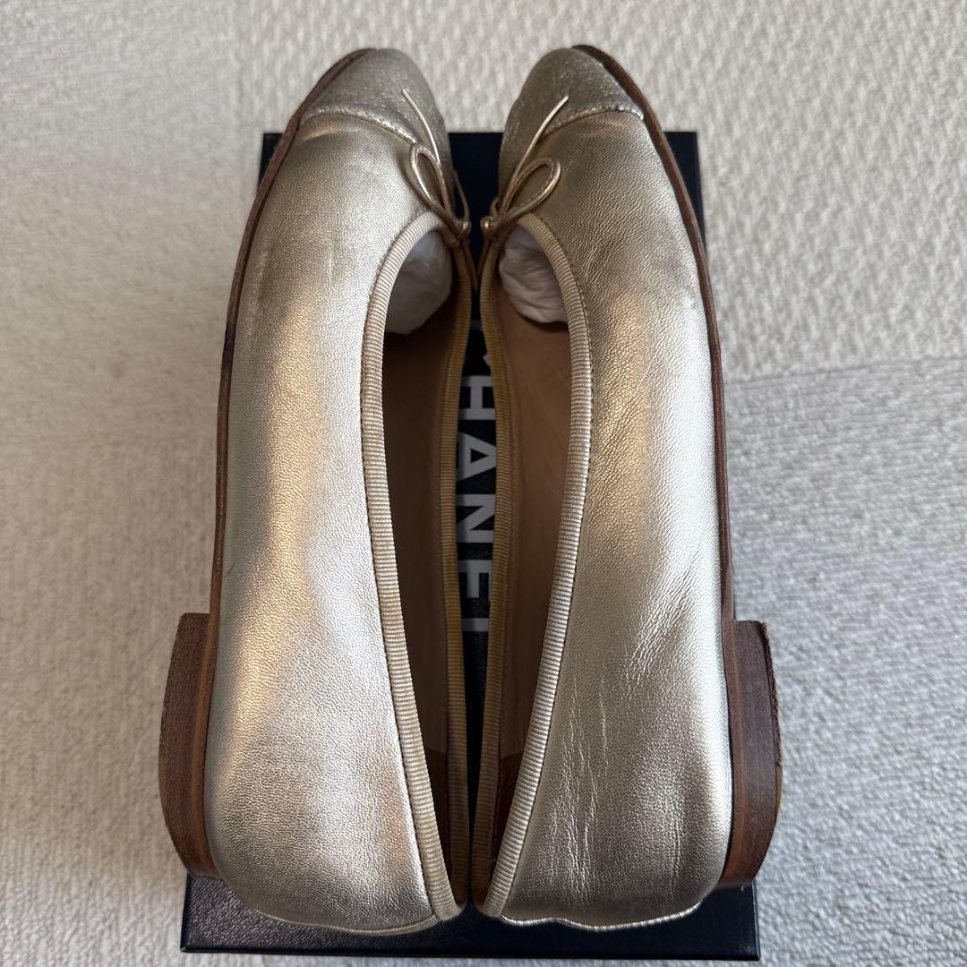 CHANEL バレリーナシューズ ゴールド　39
