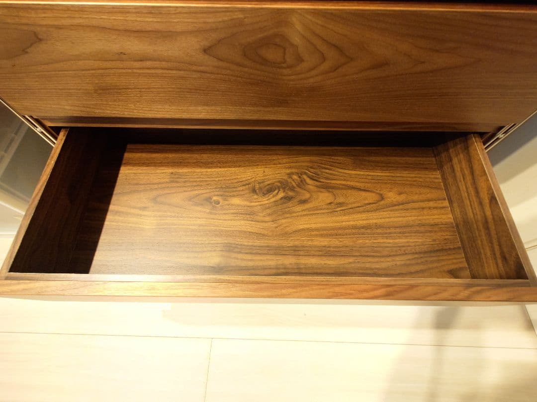 無印良品ステンレスユニットシェルフ(ワイド、特大、ウォールナット引出しセット)