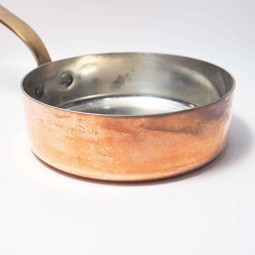 フランス製 ソースパン 片手鍋 フライパン ミニパン 銅製 カッパー