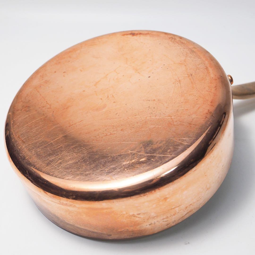 フランス製 ソースパン 片手鍋 フライパン ミニパン 銅製 カッパー