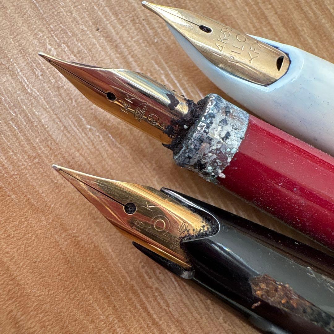 万年筆　セット　18金ペン先 14金ペン先 3本