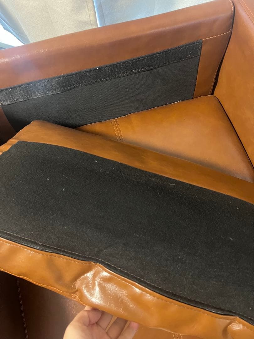 ⚠️11月まで　 ブラウン アームチェア 1人掛けソファ　レザー　合皮