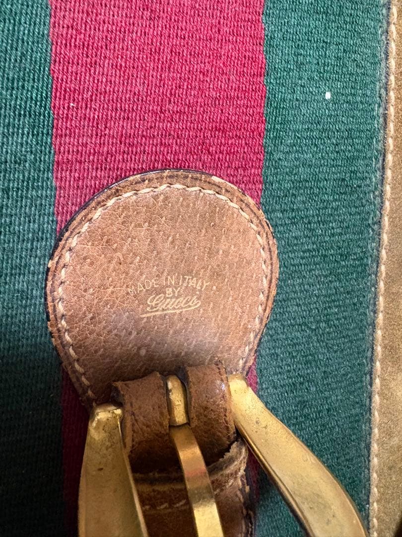 Gucci ボストンバッグ スエード ベージュ 大型