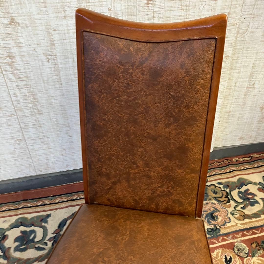 ⑧北欧レトロ マルニ木工 木製椅子 鋲打ちダイニングチェア ロビーチェア 古家具