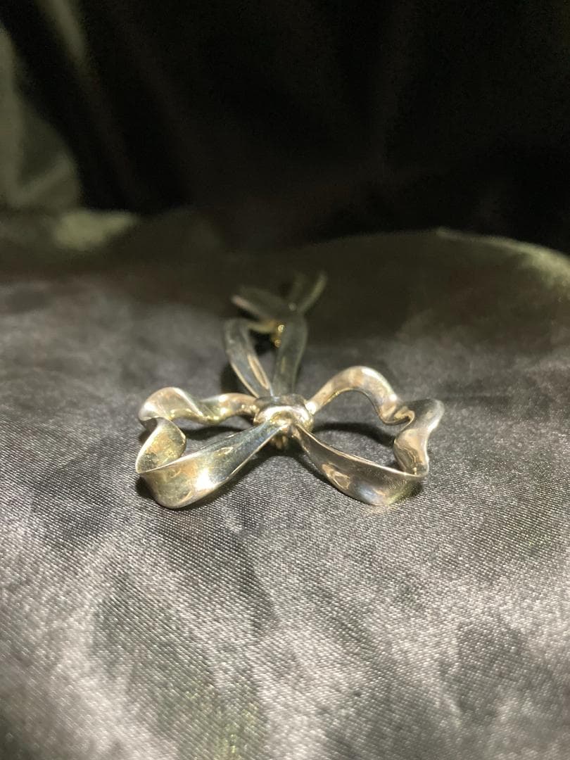 オールドティファニー リボンボウ ラージ ブローチ シルバー 925