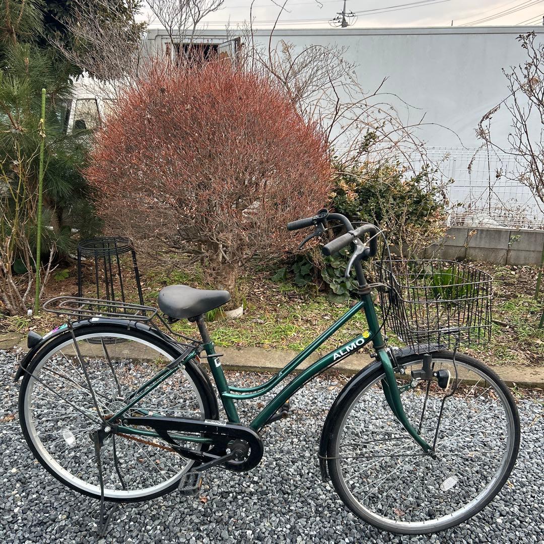 ALMO 自転車　27インチ　￼グリーン シティサイクル スチールフレーム