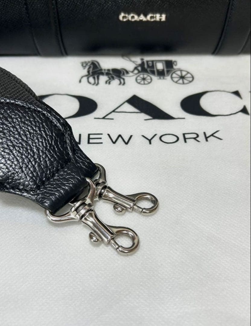 SALE【超美品】COACH ビジネスバッグ 黒ショルダーストラップ付