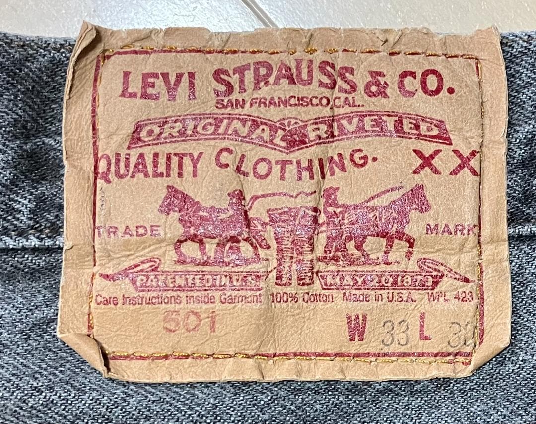 【W33 L30】Levis501 先染めブラック 80年代 アメリカ製
