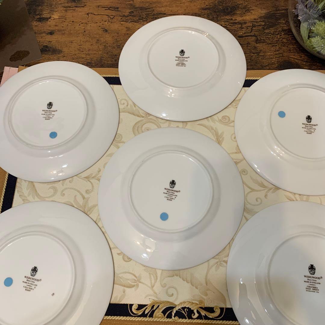 ウェッジウッド コロンビア　セージグリーン 17.5cm ケーキプレート4枚