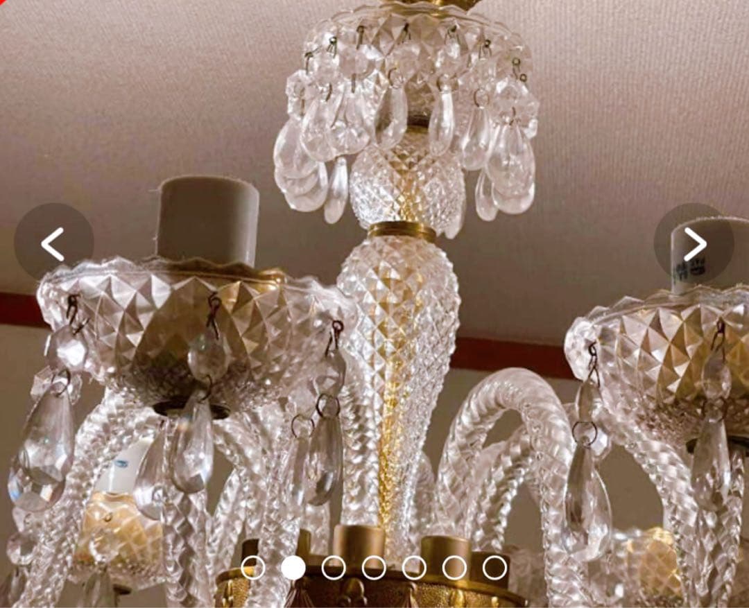 姫系ロココ調アンティーク 8灯　クリスタルガラスシャンデリア