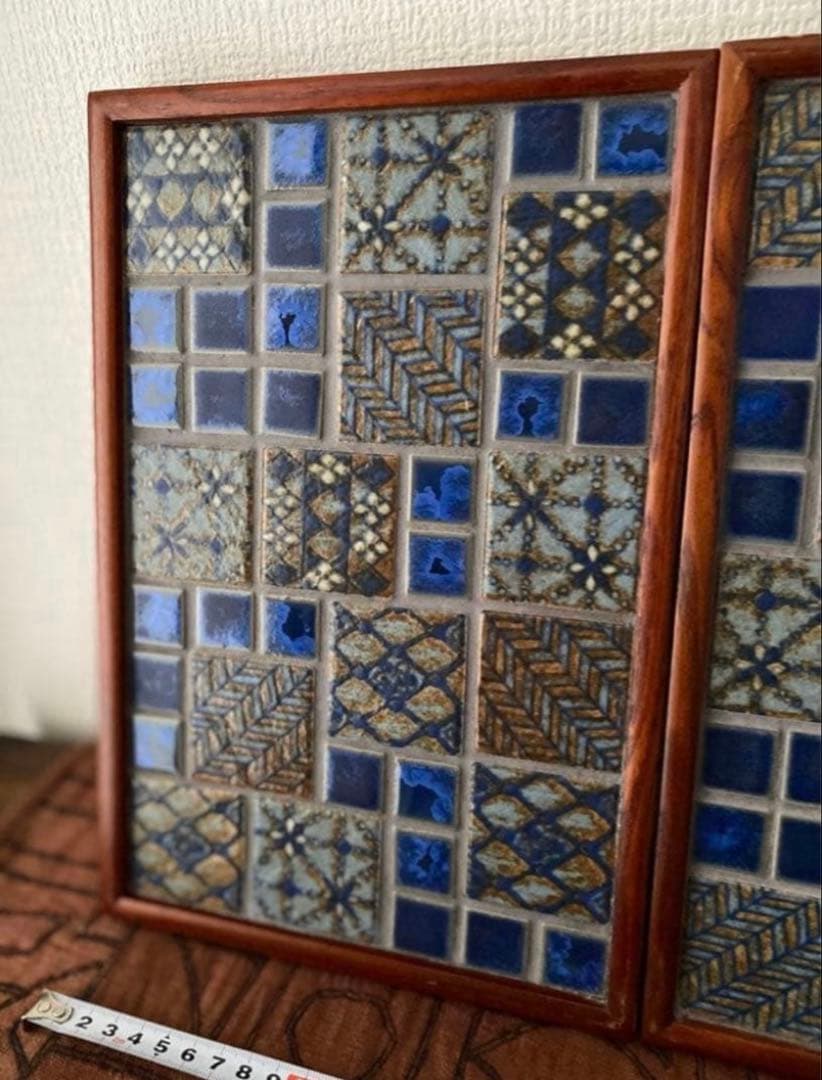 古道具　タイルトレー2枚セット①