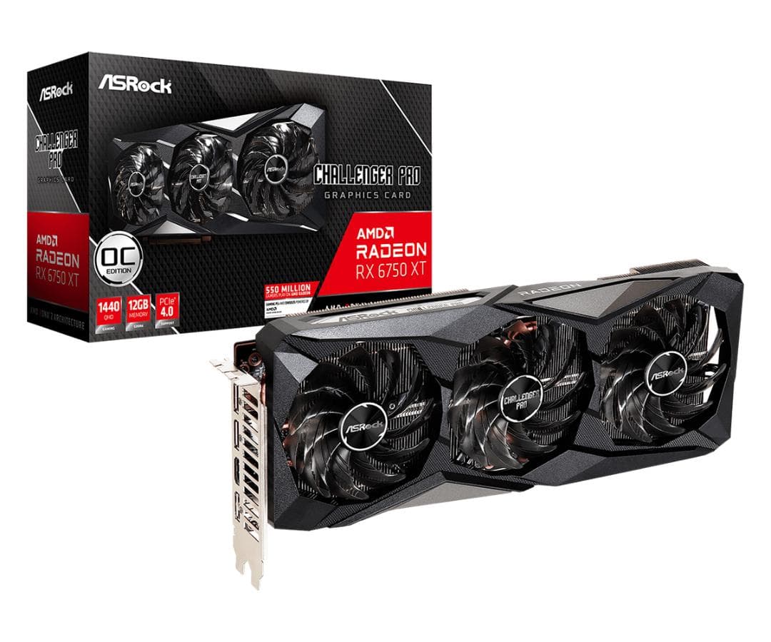 【中古】ASRock Radeon RX6750XT Challenger12G